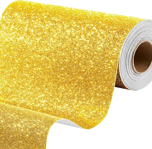 Miniatura 8 de Stickyart Rollo de Papel Pintado de Purpurina Negra Autoadhesivo y Extraíble para Despegar y Pegar para Gabinetes y Paredes de Acento de Dormitorio