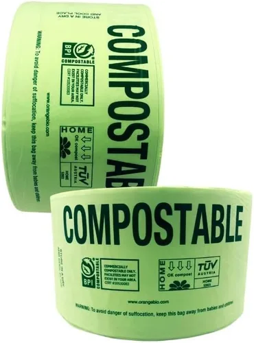 Miniatura 8 de Bolsas de compras compostables certificadas por OrangeBio (tamaño grande), 500 unidades, 12 x 6 x 20 pulgadas (extragruesas), capacidad para 20