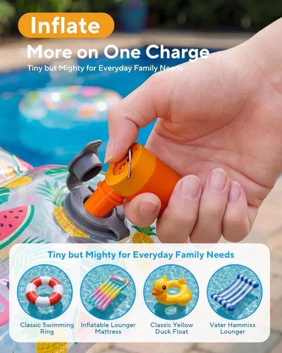 Miniatura 3 de MKARMATER - Bomba de aire portátil ultra pequeña de 1.69 onzas para flotadores de piscina y colchón de aire, inflador y desinflador inalámbrico