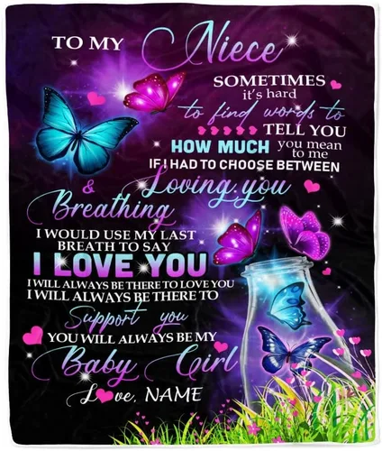 Miniatura 22 de Manta personalizada con texto en inglés «To My Niece», de Aunt Auntie Uncle Always Remember How Much I Love You Moon Butterfly Birthday Christmas
