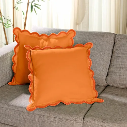 Miniatura 20 de Fundas de almohada Folkulture para sofá o para sala de estar Juego de 2 fundas de almohada (18x18) con diseño boho Fundas de almohada Rubor