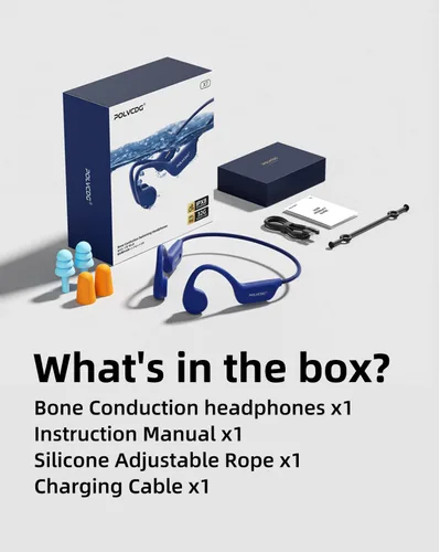 Miniatura 7 de Auriculares para Natación, Auriculares de Conducción Ósea IPX8 Impermeables, Auriculares de Oído Abierto con Micrófono de 32GB de Memoria