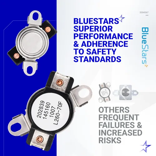 Miniatura 3 de BlueStars Reemplazo de termostato de seguridad ultraduradero 3204267, compatible con secadores Frigidaire Kenmore Electrolux - Reemplaza 508516