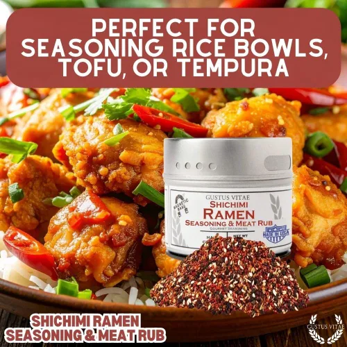 Miniatura 5 de Shichimi Ramen condimento y carne frotado – Mezcla de especias gourmet – Todo natural – Sin OMG – Hecho en Estados Unidos – Hecho a mano – Pequeño