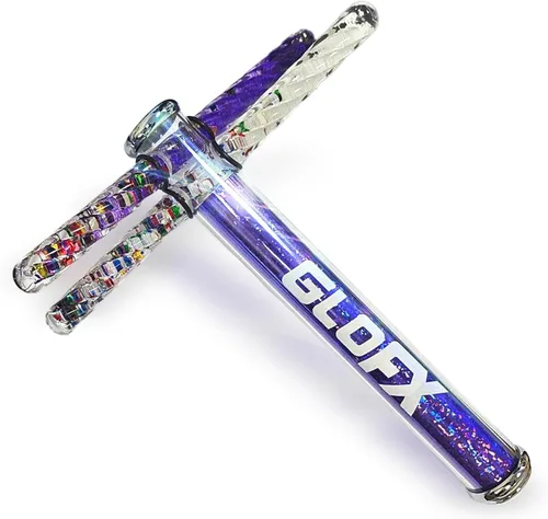 Miniatura 9 de GloFX Tubo de caleidoscopio líquido azul de 7.5 pulgadas X - Caleidoscopios coloridos para adultos, juguetes de flujo Rave Varitas de purpurina