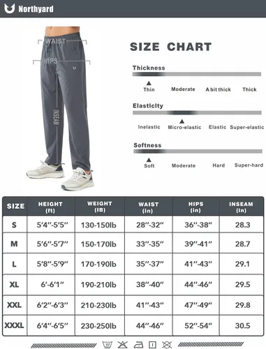 Miniatura 7 de NORTHYARD Pantalones deportivos para correr para hombre, ligeros, pantalones de senderismo para entrenamiento, gimnasio, correr, pantalones