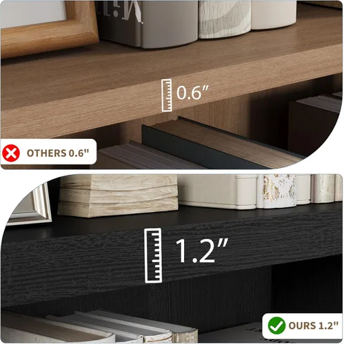 Miniatura 4 de Rresyet Estantería de 2 niveles, estante para libros de 31 pulgadas de alto, estantes de 29 pulgadas de ancho, estantería de madera para oficina