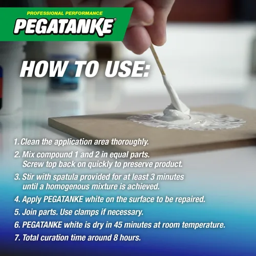 Miniatura 3 de PEGATANKE - Resina epoxi blanca de 2 partes Adhesivo profesional de soldadura en frío Pegamento de metal líquido de alta resistencia