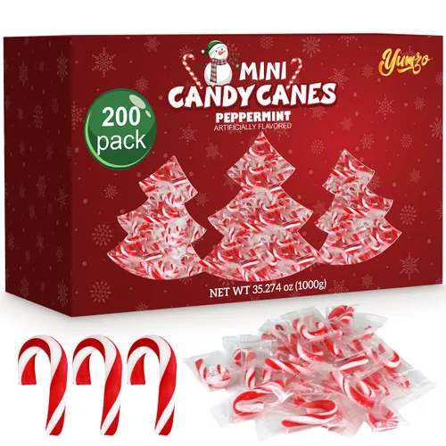 Miniatura 8 de Bastones de caramelo mini clásicos de Navidad en sabor a menta rojo y blanco para indulgencia familiar en festividades - pequeños bastones