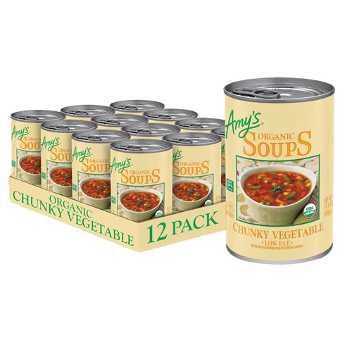 Miniatura 14 de Sopa Amy's, vegana, sin gluten, orgánica de verduras italianas rústicas (champiñones, arroz integral y frijoles) 14 oz (paquete de 12)