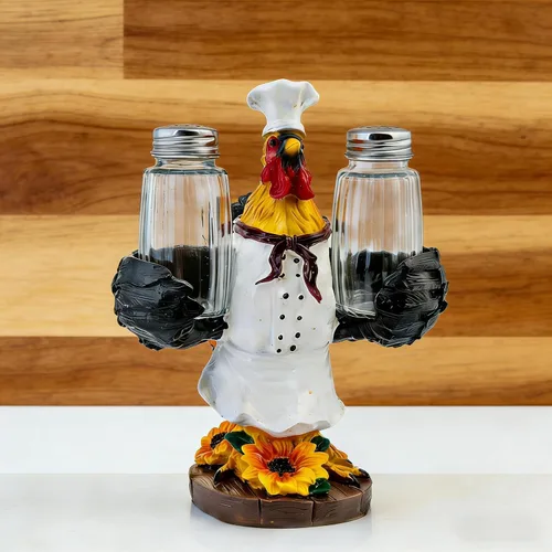 Miniatura 11 de Juego de salero y pimentero de resina con soporte y tarros de especias de cristal, decoración de cocina para amantes de los gatos, figura de gato