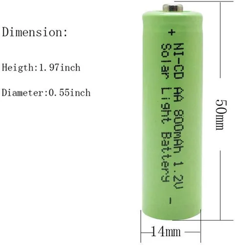 Miniatura 4 de XUNTU Batería solar AA 1.2V 800mAh NiCd Combo con AAA 1.2V 600mAh NiCd para luces de jardín exteriores