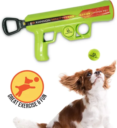 Hyper Pet MINI K9 Kannon Lanzador de Pelotas para Perros (Razas Pequeñas de Hasta 20 Libras), Incluye Una Pelota de Tenis Hyper Pet de 2 Pulgadas