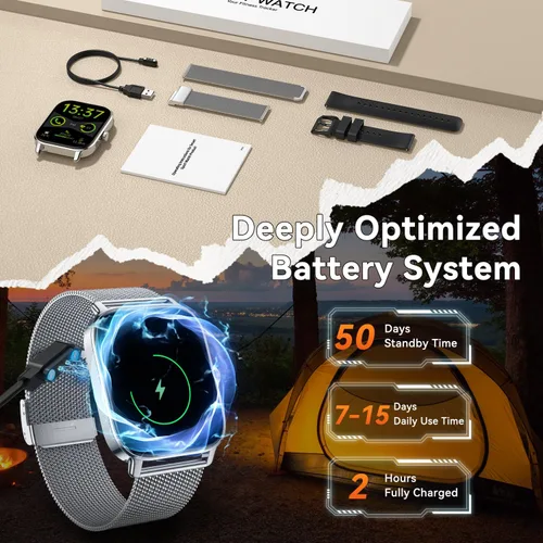 Miniatura 8 de Reloj inteligente para hombres y mujeres, rastreador de ejercicio: haz respuesta llamada, relojes digitales para hombre, impermeable, podómetro