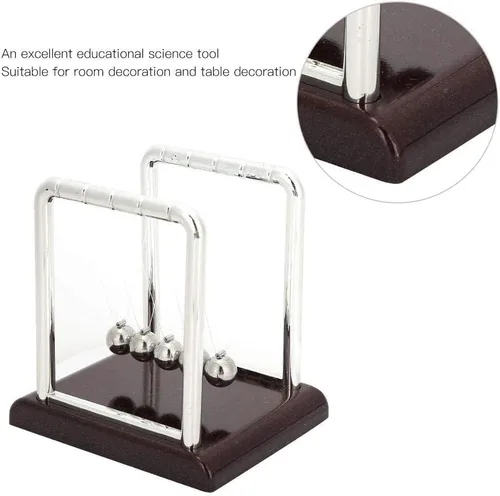 Miniatura 9 de Garosa Bolas de péndulo Newton's Laws de 3.1 x 2.8 x 3.5 in, bolas de metal balanceo de Newton para decoración de escritorio de oficina