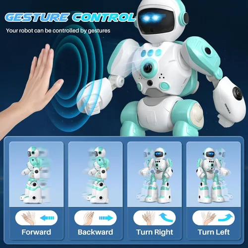 Miniatura 2 de SIMREX Juguetes Robot para Niños, Robot de Control Remoto, Robot Programable con Voz Grabada Música Danza Control de Gestos, Regalo para Niños