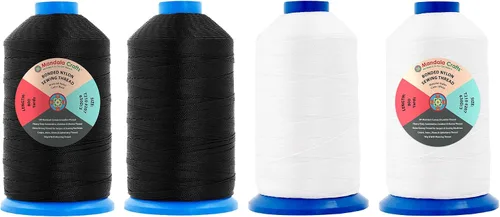 Miniatura 49 de Mandala Crafts - Hilo de nailon para coser cuero, tapicería, mezclilla y para trenzar el pelo; resistente, 1500 yardas, tamaño 69 T70 Marrón
