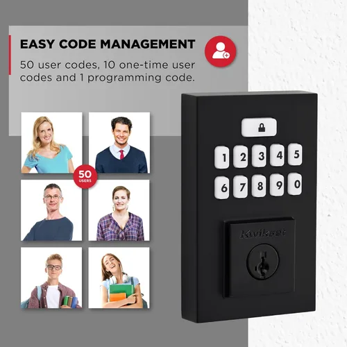 Miniatura 7 de Kwikset SmartCode 260 - Cerradura de puerta con teclado electrónico sin llave con entrada automática, códigos de usuario personalizados, seguridad