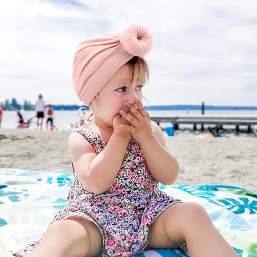 Miniatura 4 de DRESHOW BQUBO Baby Turban Hats Turban Bun Knot Baby Infant Beanie Baby Girl Soft Cute Toddler Cap