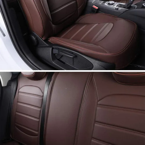 Miniatura 7 de Juego completo de fundas de asiento de piel para BMW Serie 3 Coupé 2009 – 2011 con cojín delantero y trasero compatible con airbag, color negro