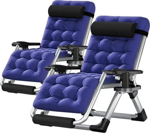 Miniatura 10 de Silla de gravedad cero, sillón reclinable de césped, tumbona reclinable para patio, tumbona plegable portátil con cojín suave desmontable, soporte