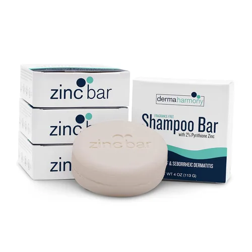 Miniatura 2 de Dermaharmony Barra de champú de zinc con piritiona al 2% para la caspa y la dermatitis seborreica, sin fragancia (4 onzas)