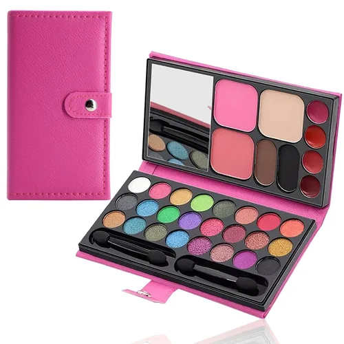 Kit de maquillaje portátil para niñas, lavable, juego de maquillaje con brocha, juego de paleta de maquillaje para adolescentes, juego de regalo en