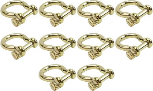 Miniatura 9 de Semetall Grillete de anclaje de pasador de tornillo, 10 grilletes de anillo en D para aparejo, elevación, correa de remolque y cuerda de alambre
