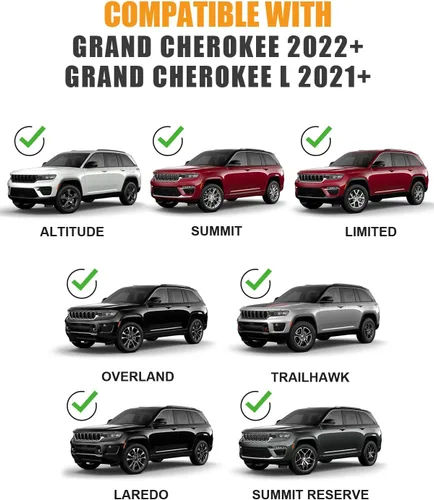 Miniatura 2 de KINGGERI Barras Transversales para Techo de 220 libras Compatible con Jeep Grand Cherokee L 2021-2026 y Grand Cherokee 2022-2026, Rieles de Techo
