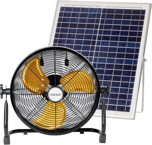 Miniatura 8 de lcocove Ventilador Solar, Ventilador Operado por Batería para Exteriores Puede Funcionar de 5 a 24 Horas, Ventiladores Solares para Cobertizo, Casa
