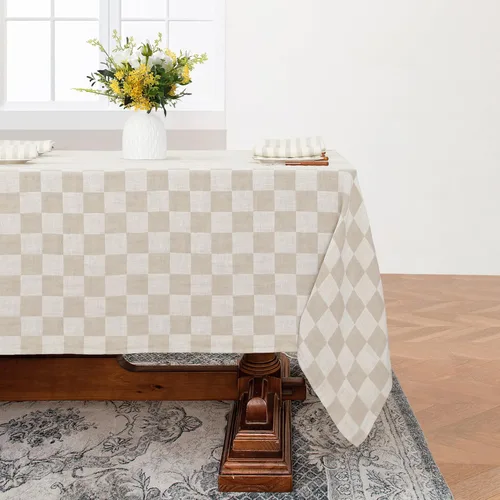 Miniatura 48 de Linen World - Mantel de lino de otoño de 55 x 55 pulgadas, mantel rectangular lavable de lino francés para comedor, al aire libre, bodas