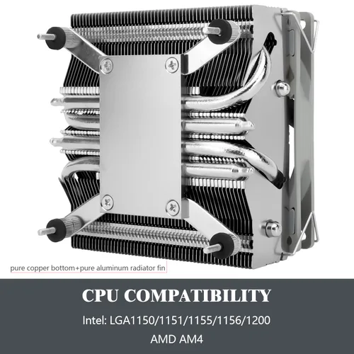 Miniatura 5 de Thermalright AXP90-X53 Enfriador de aire de CPU de perfil bajo, altura de 2.087 in, ventilador de CPU PWM delgado TL-9015, tecnología AGHP 3.0