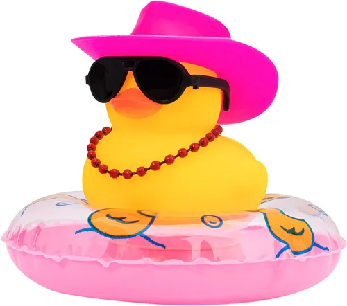 Miniatura 9 de Wonuu Adornos de Pato de Goma para Automóvil, Adornos de Tablero de Automóvil, Accesorios de Adornos de Tablero con Sombrero de Vaquero del Oeste