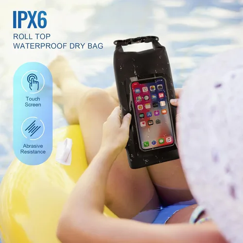 Miniatura 6 de Bolsa seca impermeable, mochila enrollable impermeable para viajes, kayak, rafting, camping, surf, barco, senderismo, playa y pesca