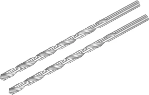 Miniatura 18 de uxcell HSS (acero de alta velocidad) Brocas helicoidales extralargas, diámetro de taladro de 0.118 in de diámetro de 7.874 in de longitud