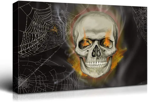 Miniatura 77 de Denozer - Pintura artística de pared de Halloween, impresión artística sobre lienzo para dormitorio, sala de estar, decoración de pared del hogar