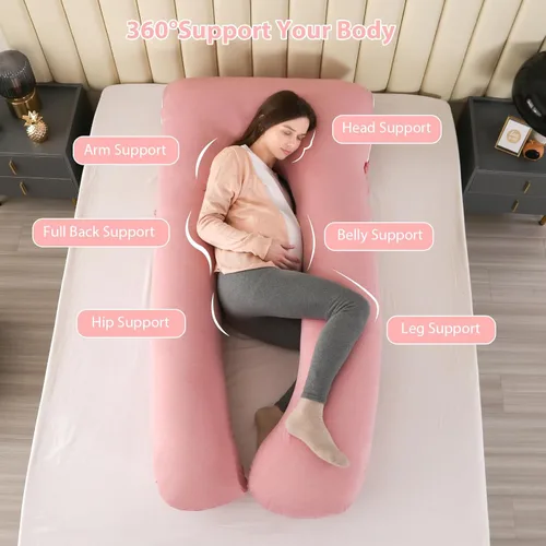 Miniatura 3 de Amagoing - Almohada de embarazo refrescante para dormir, almohada de maternidad en forma de U para todo el cuerpo para mujeres con dolor de cadera