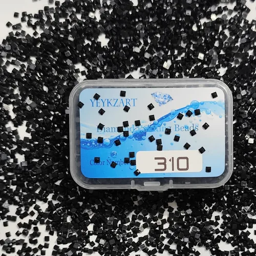 YEYKZART 310 diamantes negros de repuesto para pintura de diamantes, cuentas cuadradas para arte de diamantes, 3500 unidades Cuadrado