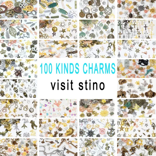 Miniatura 7 de stino 100 G Mixed Style Metal Charms for Jewelry Making, Bulk Silver & Gold Plated, for Bracelet, Necklace, Earrings DIY Crafts