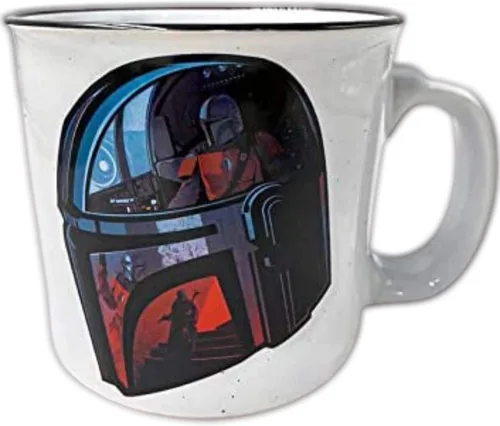 Miniatura 19 de Silver Buffalo Star Wars The Mandalorian The Child Stands, taza de café de cerámica, 20 onzas The Child Stands-Negro