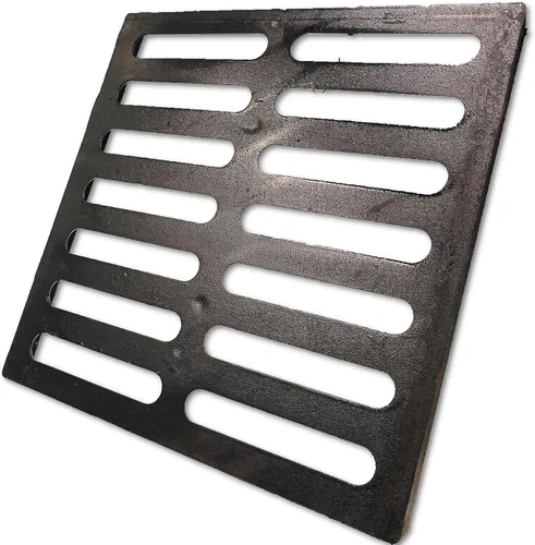 Miniatura 11 de Rejilla de drenaje de hierro fundido de 20 x 20 pulgadas, cubierta de canal de entrada de alta resistencia, clase B, 28100 libras, rejilla