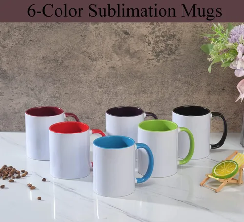Miniatura 5 de ABBSH Tazas de cerámica para sublimación, 11 onzas, paquete de 12 unidades, varios colores, aptas para microondas, aptas para lavavajillas