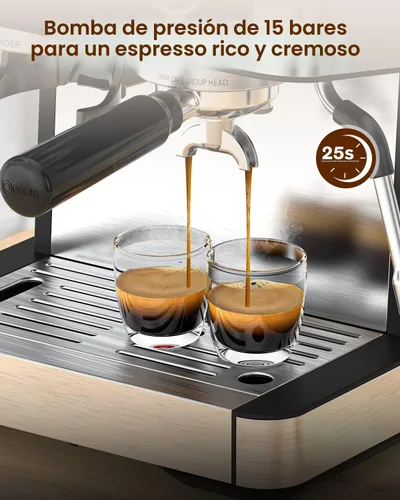 Miniatura 5 de Máquina de café expreso (2025 Mejora) de 20 bares con molinillo de café anti-obstrucción incorporado, máquinas de café expreso con varita