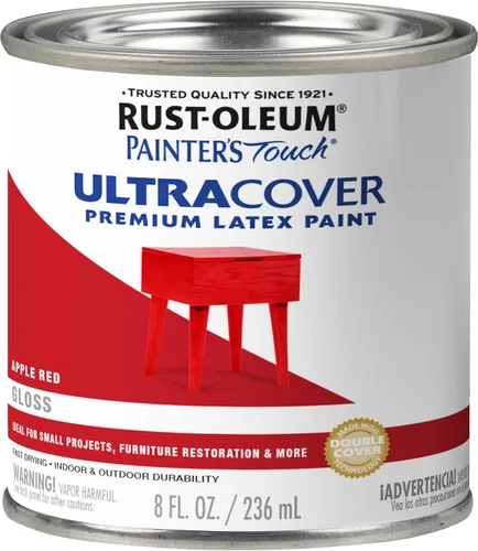 Miniatura 33 de Rust-Oleum Brush On Paint 224430T Painter's Touch - Pintura de látex, cuarto de galón, imprimación blanca plana acrílica, 32 onzas líquidas