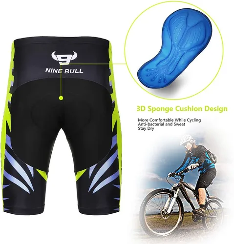 Miniatura 5 de Conjunto de camiseta de ciclismo para hombre, camiseta reflectante de secado rápido y pantalones cortos de ciclismo acolchados 3D, M