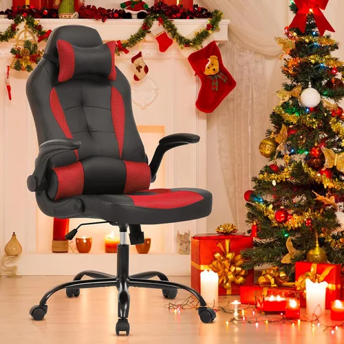 Miniatura 8 de Silla de juegos, silla de oficina con respaldo alto, silla de escritorio ergonómica de carreras de PC con reposacabezas soporte lumbar y brazos