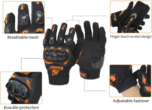 Miniatura 3 de OUNIXUE Guantes de motocross para hombres y mujeres, guantes de motocross para pantalla táctil, dedos completos, antideslizantes, MX MTB ATV BMX