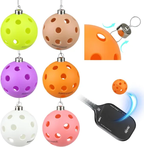 Indoor Pickleball Balls, 6/12 Pack of 26 Holes Pickleballs, USAPA Approved Indoor Pickleballs Set, High Visibility Durable Pickle Balls for Training