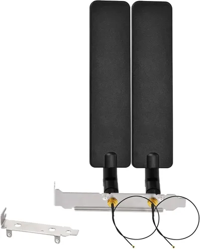 Miniatura 6 de Bingfu Antena WiFi de tres bandas 2.4GHz 5GHz 6E Wifi6 y cable de 8 pulgadas con soporte de ranura para tarjeta de red inalámbrica Intel M.2 NGFF