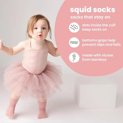 Miniatura 73 de squid socks Calcetines de viscosa de bambú 0-6M, 6-12M, 12-24M y 2T-3T Calcetines que se mantienen puestos